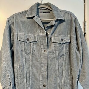 Zara Corduroy Jacket, Blue, XS